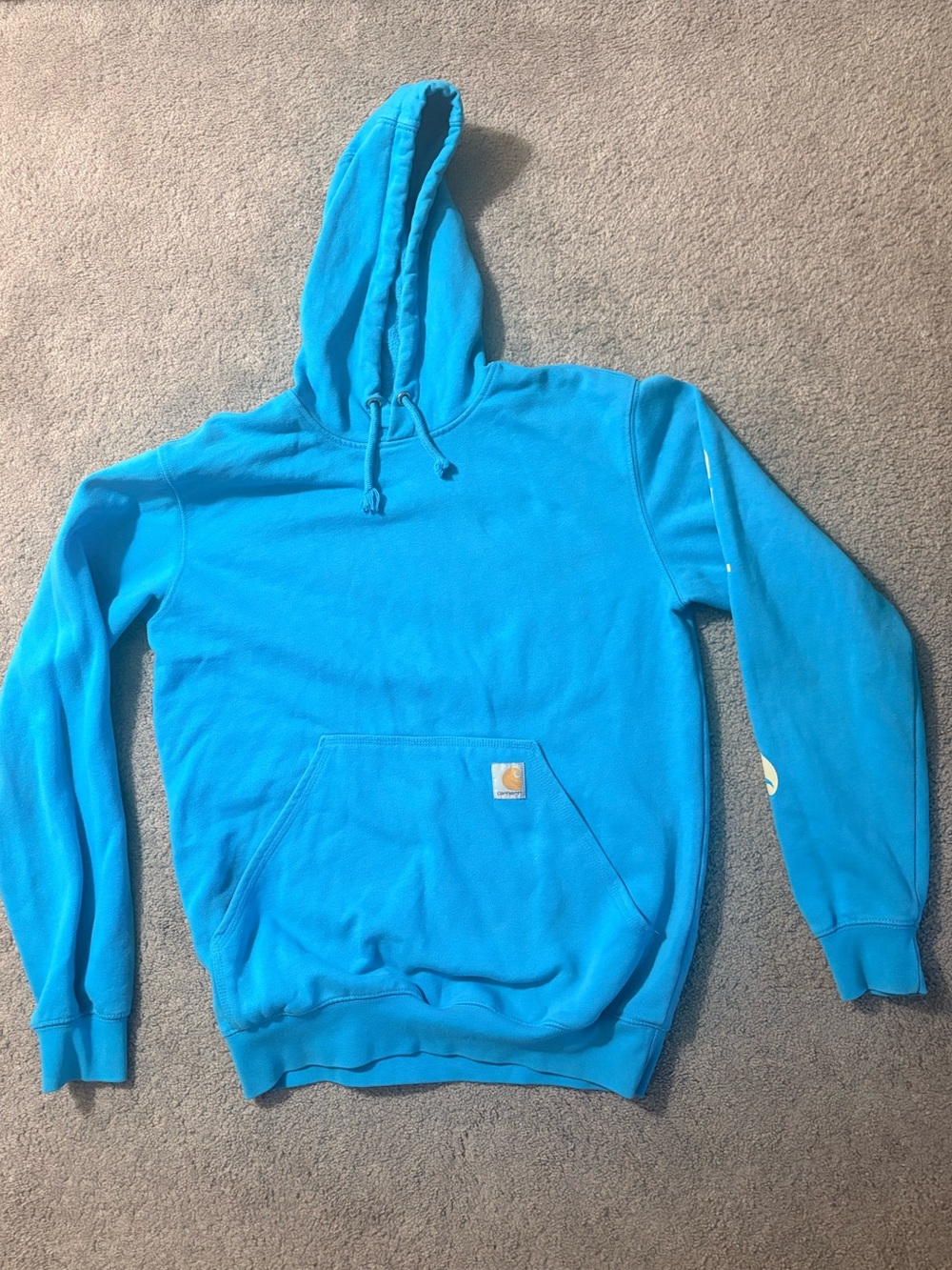 Carhartt Men’s Bright Turquoise Hooded Pullover Sweatshirt